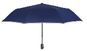 Parapluie pliant réfléchissante pour femme et Homme  - Ouverture automatique - Large protection 104 cm - Bleu avec bordure refléchissante