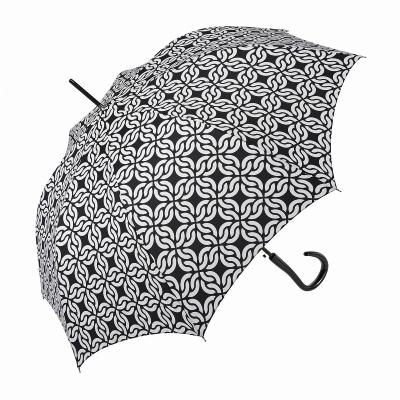 Parapluie long automatique - Poignée incurvée - Motif de nœud
