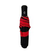 Automatiue parapluie pliant et écologique pour femme - Résistant au vent - Noir avec bordure rouge