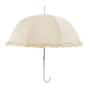 Parapluie droit retro-romantique recouvert de dentelle - Ivoire