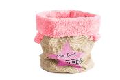 Ferribiella – Panier En Jute Rembourré pour Chiens et Chats – Couchage Doux et Enveloppant – Taille Compacte – 29 x 29 x 38 cm – Rose