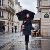Parapluie pliant ultraléger pour femme - Ouverture et fermeture automatiques - Résistant au vent - Protection UV - Violette