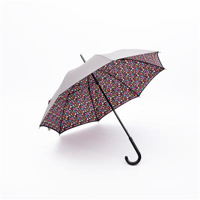 Parapluie droit femme AYRENS - Gris Souris Imprimé - Fabrication française