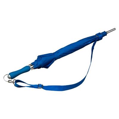 Parapluie pour homme avec bandoulière - Résistant au vent - Poignée finition caoutchouc - Bleu