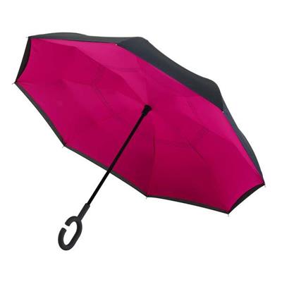 Parapluie à ouverture inversée - Ouverture manuelle - Resistant au vent - Rose