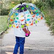 Parapluie cloche transparente enfant - Imprimé dinosaures