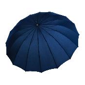 Grand parapluie de golf avec poignée courbée - 113 cm de diamètre pour une grande protection - 16 baleines - Bleu marine