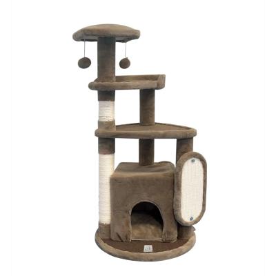 Ferribiella – Arbre à Chat Teddy Medium pour Chats – Jeu, Repos et Griffoir Combinés – Taille Adaptée – 107 x 70 x 52 cm – Gris