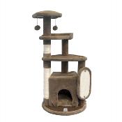 Ferribiella – Arbre à Chat Teddy Medium pour Chats – Jeu, Repos et Griffoir Combinés – Taille Adaptée – 107 x 70 x 52 cm – Gris