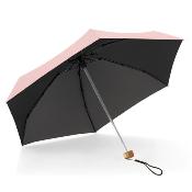 Mini parapluie pliant pour femme - Parapluie plat cinq plis - Ultra léger et compact - Protection UV - Rose