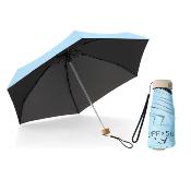 Mini parapluie pliant pour femme - Parapluie plat cinq plis - Ultra léger et compact - Protection UV - Bleu ciel
