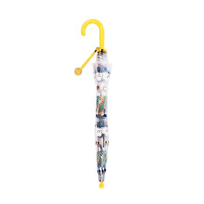 Parapluie Cloche Transparent pour Enfant - Système d'ouverture Automatique - 8 Baleines en Fibre de Verre - Poignée Confortable