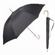 Parapluie Long pour Femme et Homme - 8 Baleines en fer - Grande toile de 103 cm - Livré avec un étui Assorti - Résistant au vent - Noir