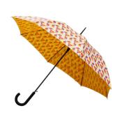 Parapluie droit pour femme - Parapluie à ouverture Automatique - Jaune avec motifs géométriques