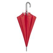 Grand parapluie automatique - Résistant au vent - Poignée incurvée - Motif géométrique - Rouge