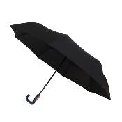Parapluie pliant et écologique pour femmes et hommes - Ouverture et fermeture automatiques - 8 baleines en fibre de verre - Poignée incurvée en caoutchouc - Noir