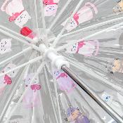 Parapluie cloche transparent enfant - Système d'ouverture automatique - Chats -  Bordure réflechissante pour être visible la nuit
