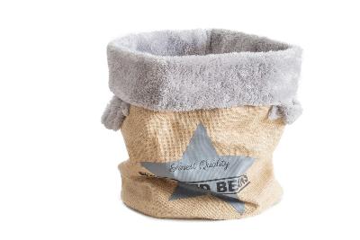 Ferribiella – Panier En Jute Rembourré pour Chiens et Chats – Repos Confortable et Sécurisé – Taille Compacte – 29 x 29 x 38 cm – Gris