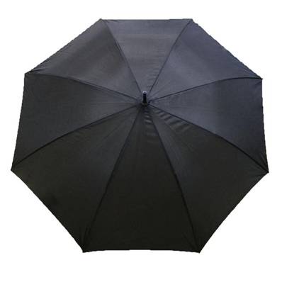 Parapluie de marche unisexe - Ouverture automatique - Résistant au vent - Poignée en bois - Noir