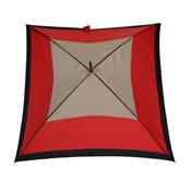Parapluie droit - ouverture automatique - rouge & beige bordure noire