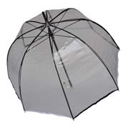 Parapluie droit - cloche transparent - bordure blanche