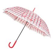 Parapluie long femme à ouverture automatique - Imprimé fleurs - Rouge
