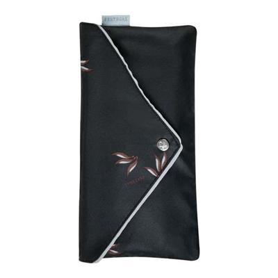 Mini parapluie femme résistant au vent - Noir à motifs - Pochette assortie