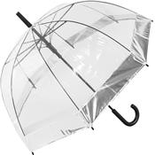 Parapluie cloche - Ouverture Automatique - Parapluie transparent avec bordure argentée