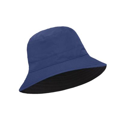 Chapeau imperméable pliable et réversible avec sac de rangement - Avec protection solaire UVP50+ - Matière recyclée - Bleu foncé Vichy - Taille Unique