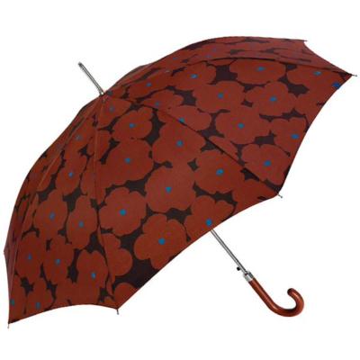Parapluie long femme à ouverture automatique - Fleurs Rouge