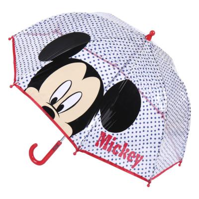 Parapluie enfant transparent -  Parapluie Garçon - Poignée rouge  - Mickey Mouse
