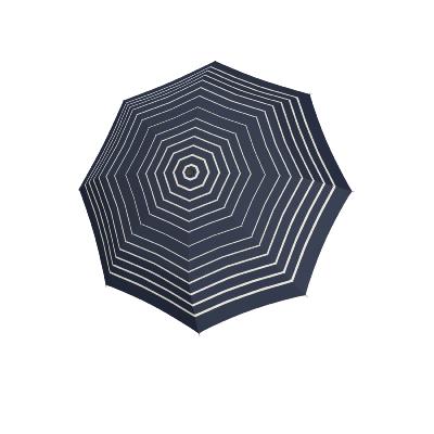 Parapluie pliant homme et femme à ouverture automatique Doppler - Résistant au vent - Rayures bleu et blanc