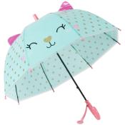 Parapluie cloche transparente fille -Ouverture automatique - Chat