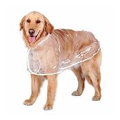 Manteau imperméable pour chien - Transparent avec liséré blanc - Taille L