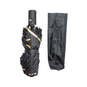 Parapluie mini et léger - Ouverture Automatique  - Noir avec liserés oranges