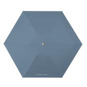 Mini parapluie pliant - Parapluie cinq volets - Protection UV - Léger et compact - Manche oblat en bois avec housse en tissu - Bleu mariage