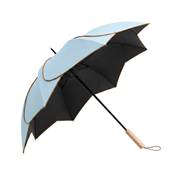 Parapluie en Forme de Pétale pour Femme - Système d'ouverture Automatique - Poignée en Bois Massif - Diamètre de la toile 100 cm - Bleu Ciel
