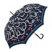 Parapluie long automatique - Poignée incurvée - Bleu foncé