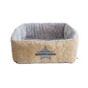 Ferribiella – Panier Cubotto En Jute pour Chiens et Chats – Repos Confortable et Isolant – Taille Compacte – 40 x 40 x 15 cm – Marron