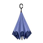 Parapluie bleu marine à ouverture inversée- Toile intérieure bleue