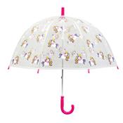 Parapluie cloche transparente fille - Imprimé licornes multicolores