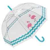 Parapluie cloche transparente femme - Flamants roses les pieds dans l'eau