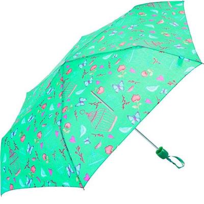 Parapluie compact pliant femme - Imprimé oiseaux et papillons colorés