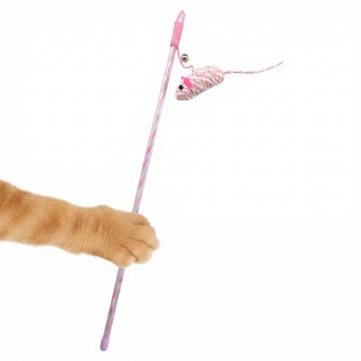 Duvoplus – canne à pêche pour chat, Renforce le lien avec votre chat, Encourage le chat à bouger – 47x15x4cm – Couleur rose