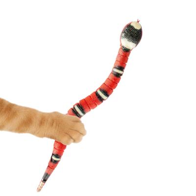 Duvoplus – serpent interactif pour chat – 38x3,5x3cm – Couleur rouge