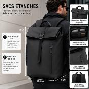 Sac à dos Annox Casual Laptop - 29,5 x 11 x 45 cm - 13,5 L - Noir