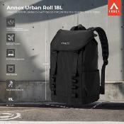 Sac à dos Annox Urban Roll pour ordinateur portable - 28 x 16,5 x 45,5 cm - 18 L - Noir