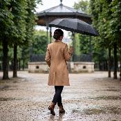 Parapluie pliant pour hommes et femmes - Système d’ouverture et de fermeture automatiques - bleu marine