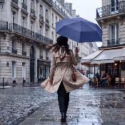 Mini parapluie pliant pour femmes - Ultra-léger et compact - Résistant au vent - Bleu nuit