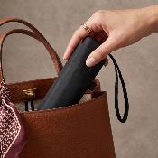 Mini parapluie pliant pour femmes - Ultra-léger et compact - Résistant au vent - Noir